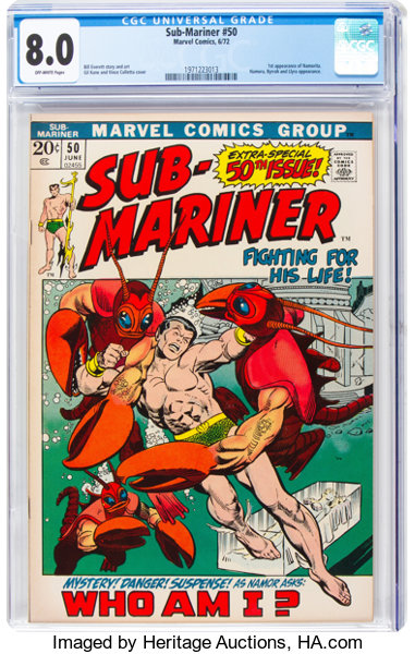Bronze Age (1970-1979):Superhero, The Sub-Mariner #50 (Marvel, 1972) CGC VF 8.0 Off-white pages....