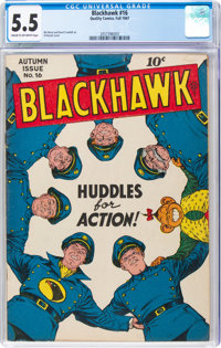 Blackhawk #16 (Quality, 1947) CGC FN- 5.5 Cream to off-white pages