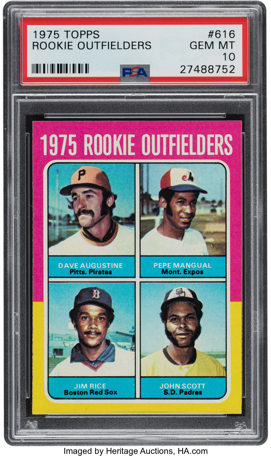 1975 Topps Rookie Outfielders Jim Rice #616 PSA Gem Mint 10 - Pop Seven