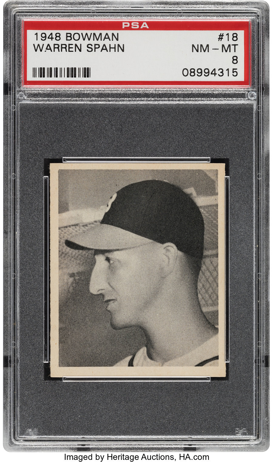 1948 Bowman Warren Spahn #18 PSA NM-MT 8