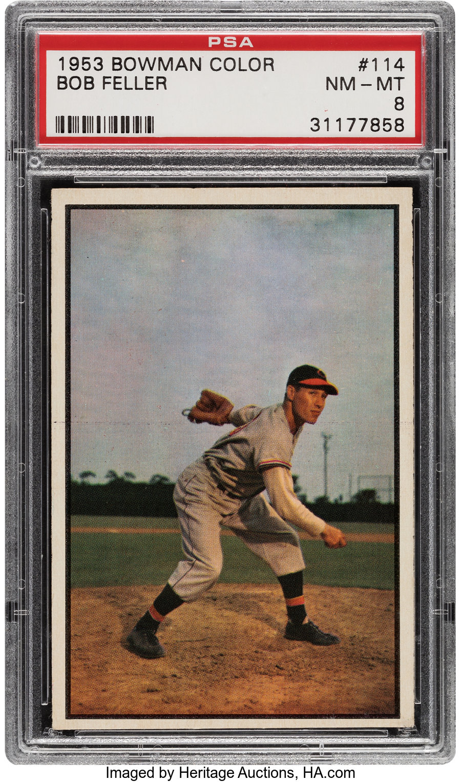 1953 Bowman Color Bob Feller #114 PSA NM-MT 8