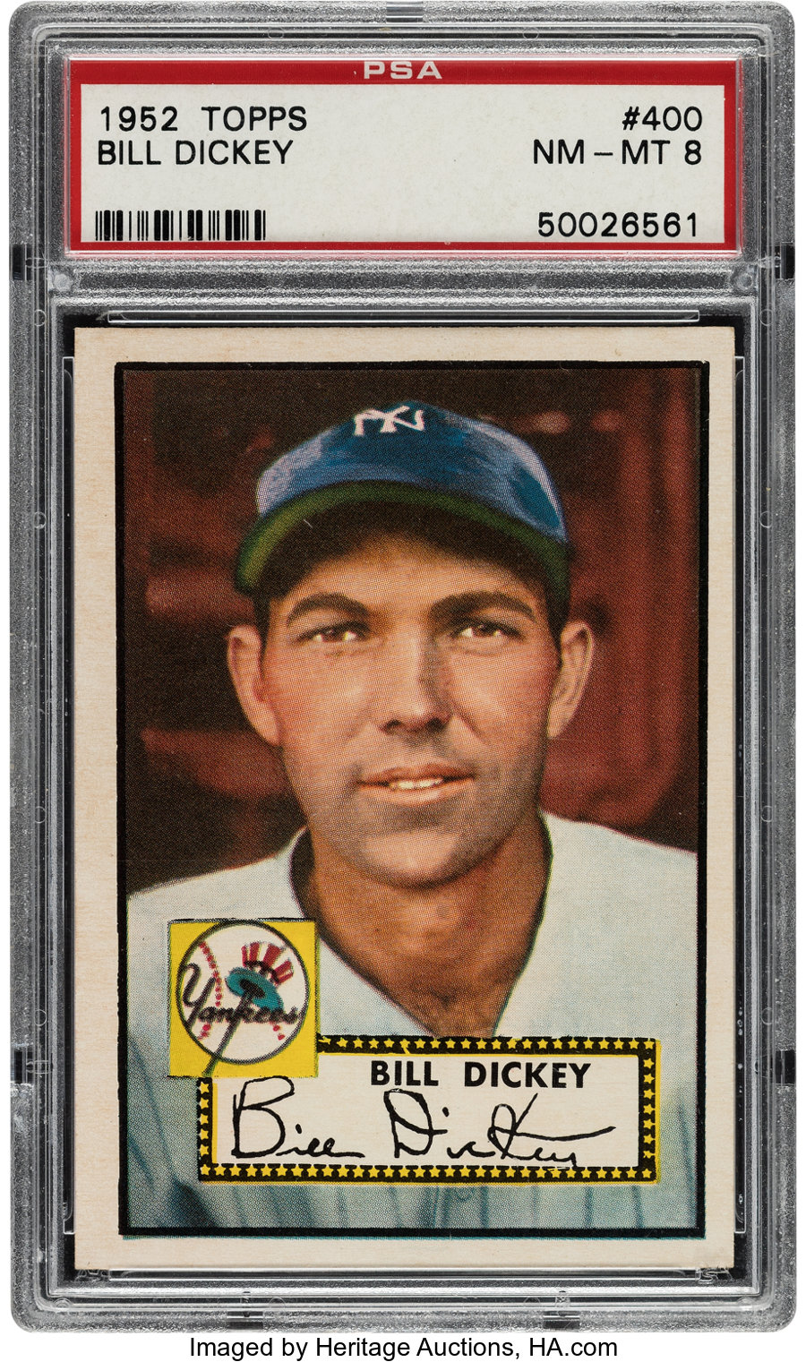 1952 Topps Bill Dickey #400 PSA NM-MT 8 - Only Three Higher