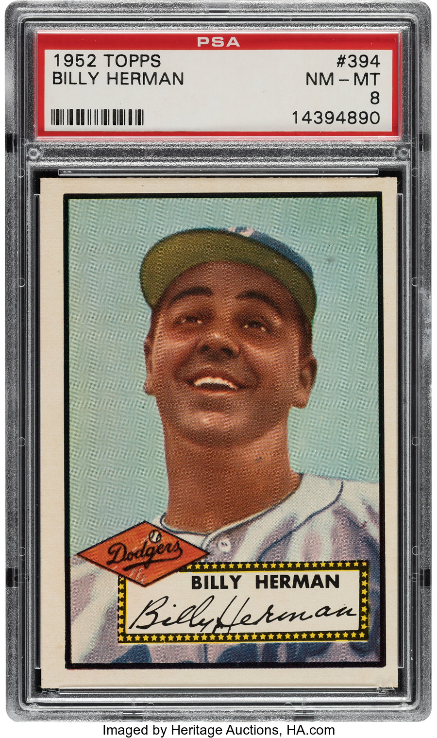 1952 Topps Billy Herman #394 PSA NM-MT 8