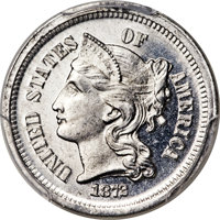1872 3C Three Cent Nickel, Judd-1186, Pollock-1326, High R.7, PR67 PCGS....(PCGS# 61457)