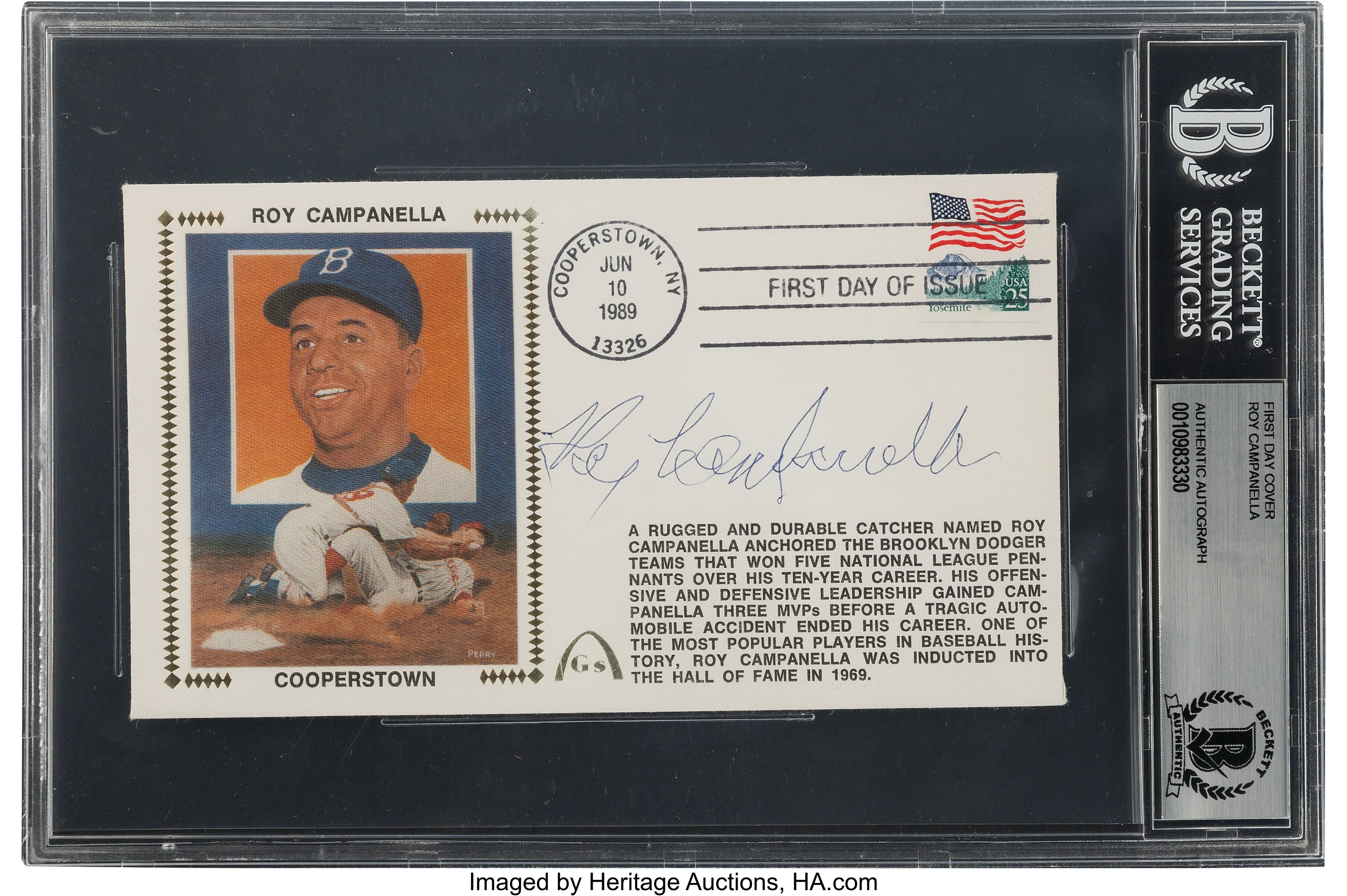 1989 Roy Campanella Signed Gateway Cachet.  Baseball