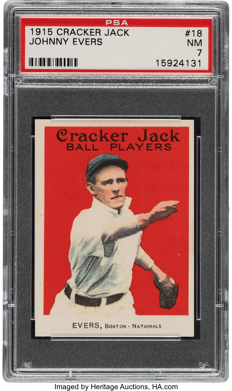 1915 Cracker Jack Johnny Evers #18 PSA NM 7