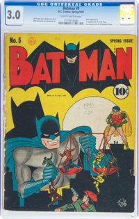 Batman #5 (DC, 1941) CGC GD/VG 3.0 Slightly brittle pages