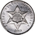 1869 3C Three Cent Silver, Judd-682, Pollock-761, High R.7, PR64 PCGS....(PCGS# 60907)
