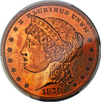 1879 $1 Metric Dollar, Judd-1619, Pollock-1814, Low R.7, PR67 Red PCGS....(PCGS# 81997)