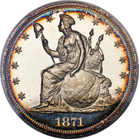 1871 $1 Silver Dollar, Judd-1145, Pollock-1287, Low R.7, PR63 Deep Cameo PCGS. CAC. (PCGS# 506467)