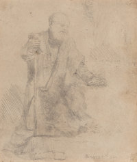 Rembrandt van Rijn (Dutch, 1606-1669) St. Peter in penitence, 1645 Etching on laid paper 5 x 4-3/8 inches (12.7 x 11.1 c...