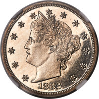 1882 5C Liberty Head Five Cents, Judd-1690, Pollock-1892, R.5, PR66 Ultra Cameo NGC....(PCGS# 826016)