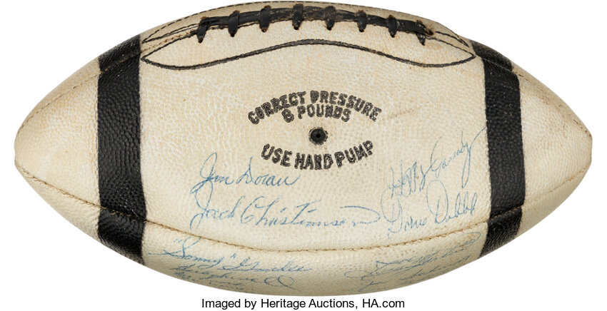 1956 Detroit Lions Team Signed Football. Football Collectibles, Lot  #60464