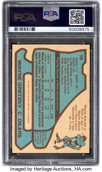 Hockey Cards:Singles (1970-Now), 1979 O-Pee-Chee Wayne Gretzky #18 Rookie PSA Gem Mint
10--Population Two!...
