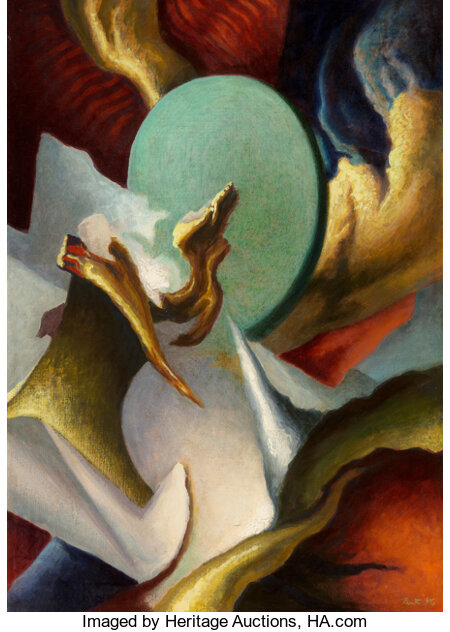Thomas Hart Benton (American, 1889-1975) Fantasy, 1946 Oil on canvas laid on panel 26-1/2 x 19 inches (67.3 x 48.3 cm...