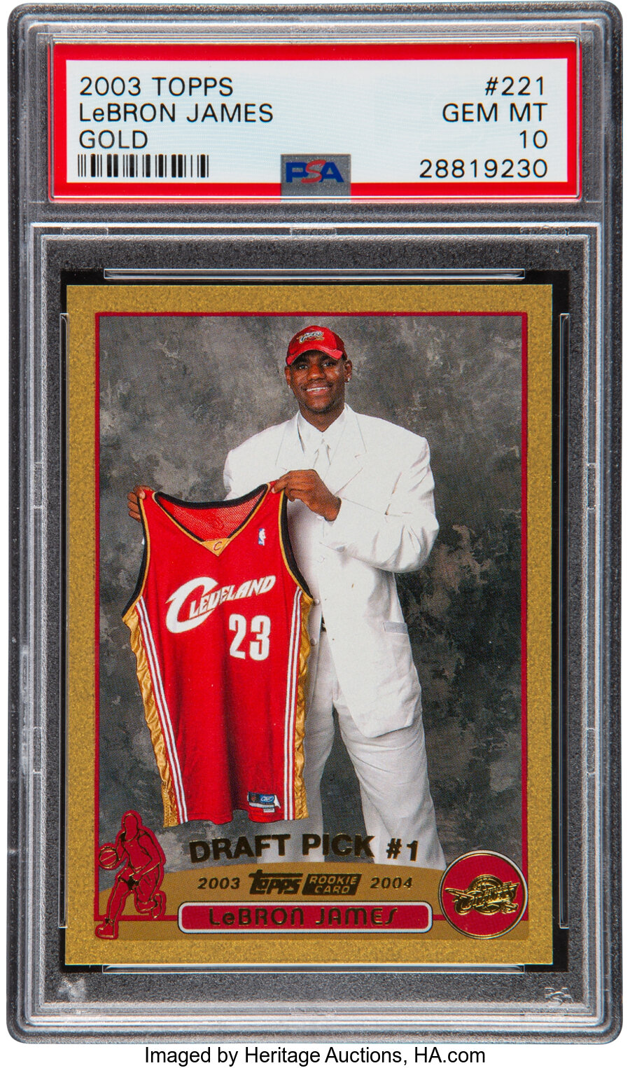 2003 Topps LeBron James (Gold) #221 PSA Gem Mint 10 -#'d 35/99