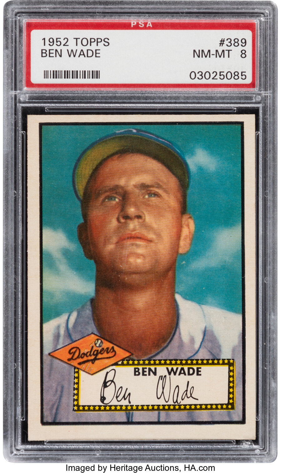 1952 Topps Ben Wade #389 PSA NM-MT 8 - Only Four Higher
