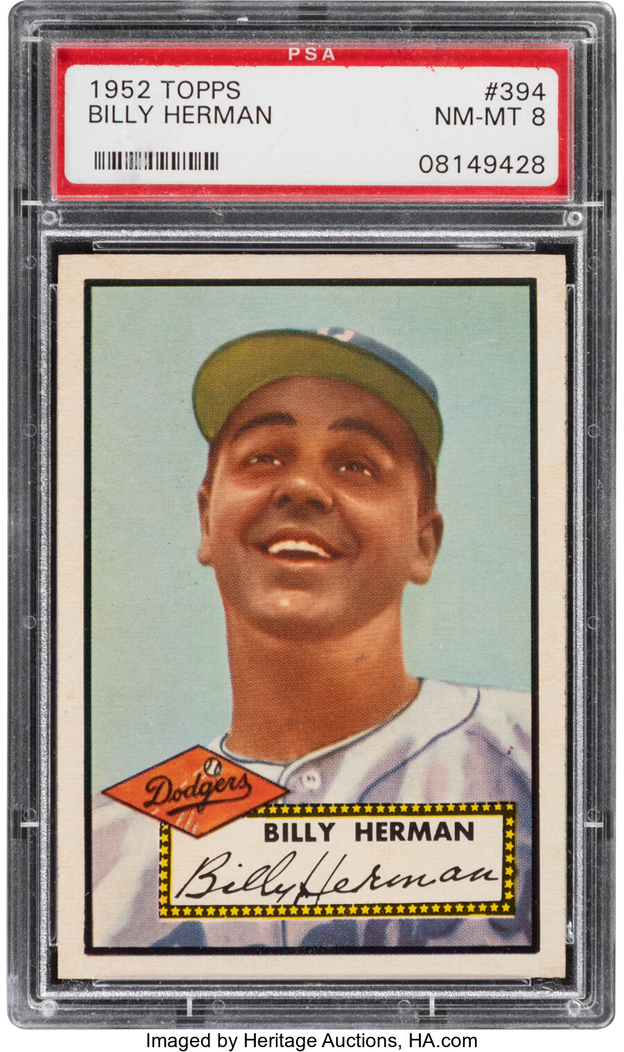 1952 Topps Billy Herman #394 PSA NM-MT 8 - Only Three Higher