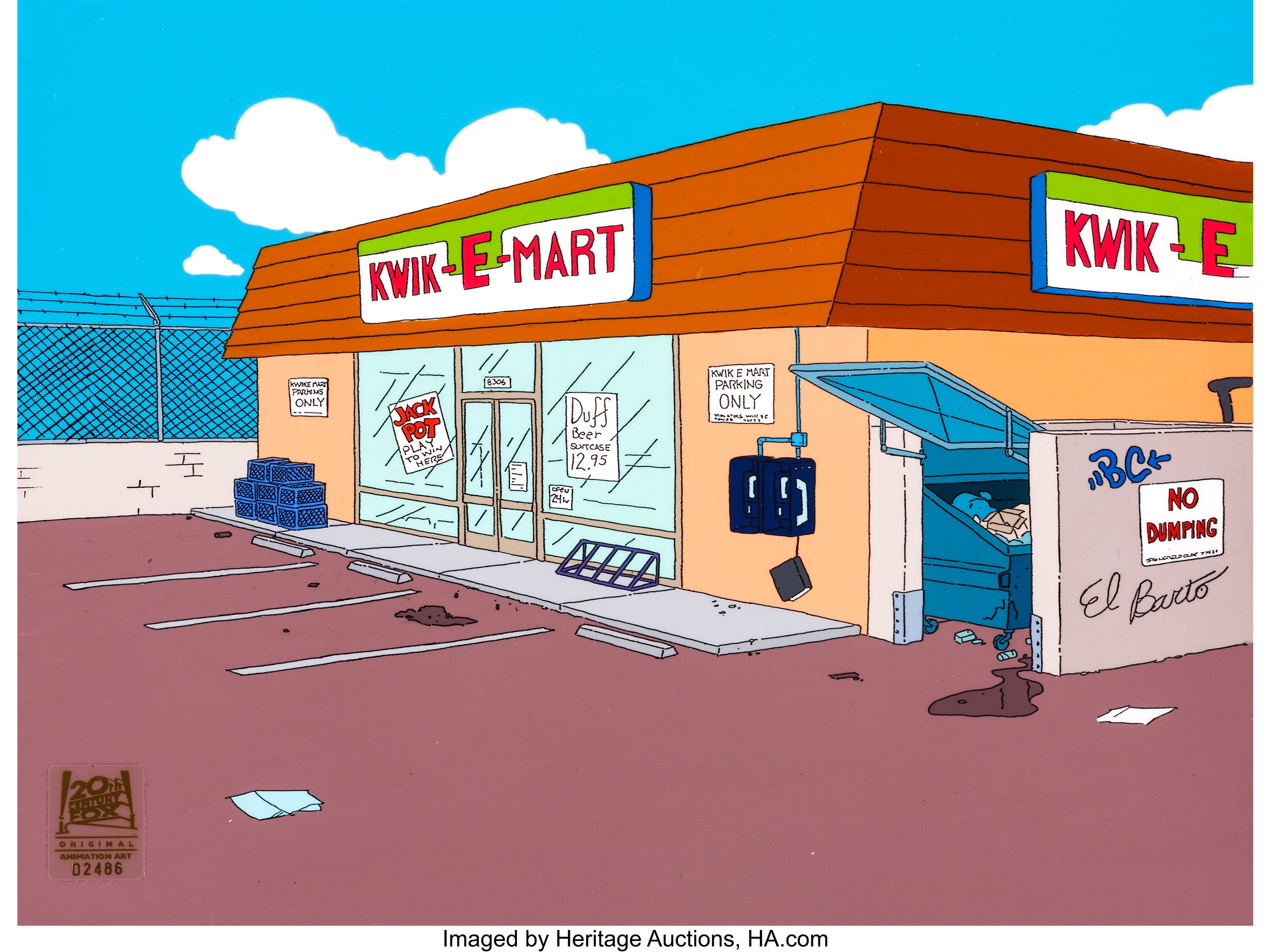 The Simpsons Girly Edition Kwik-E-Mart Production Background, Lot #99302