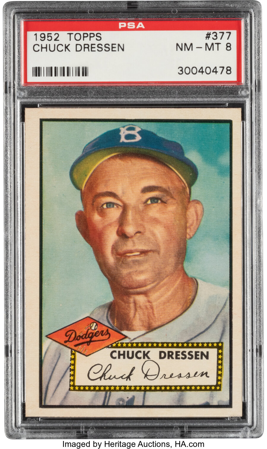 1952 Topps Chuck Dressen #377 PSA NM-MT 8