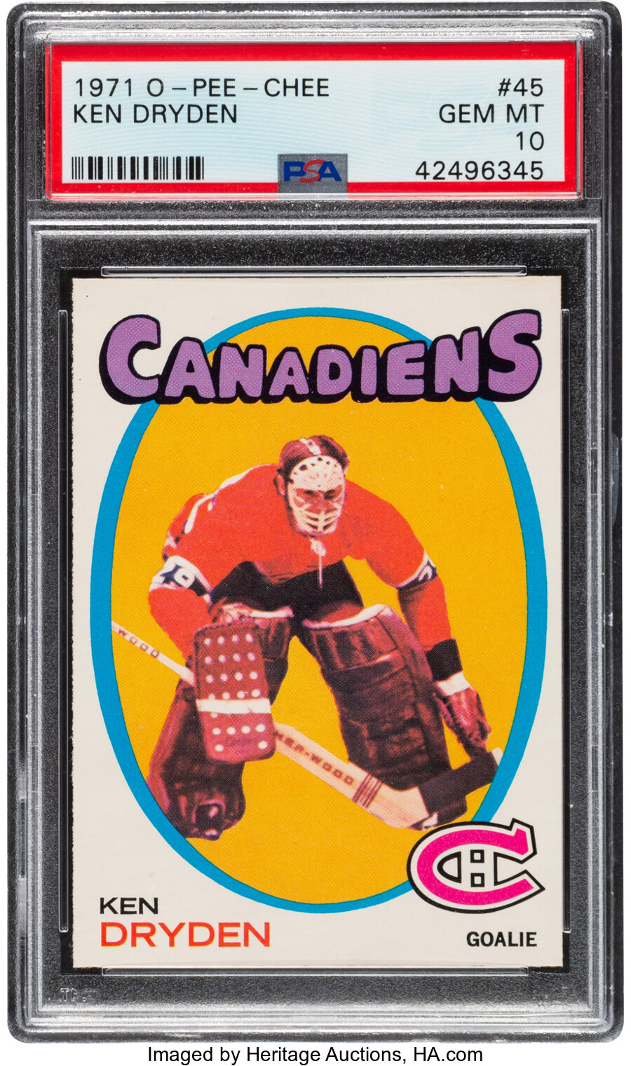 1971 O-Pee-Chee Ken Dryden #45 PSA Gem Mint 10!