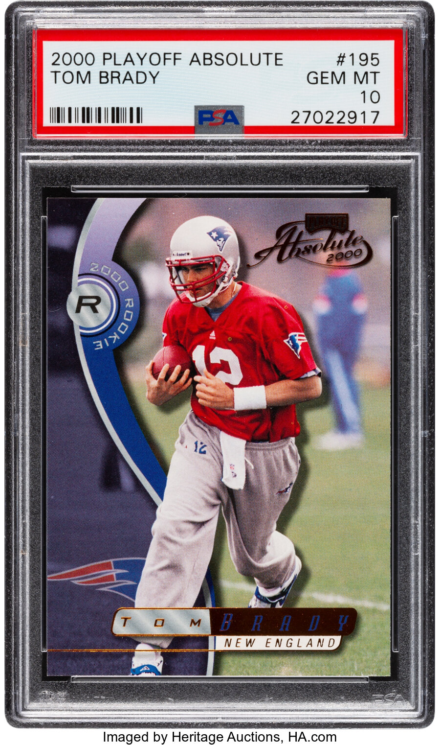 2000 Playoff Absolute Tom Brady #195 PSA Gem Mint 10 - Serial Numbered 968/3000
