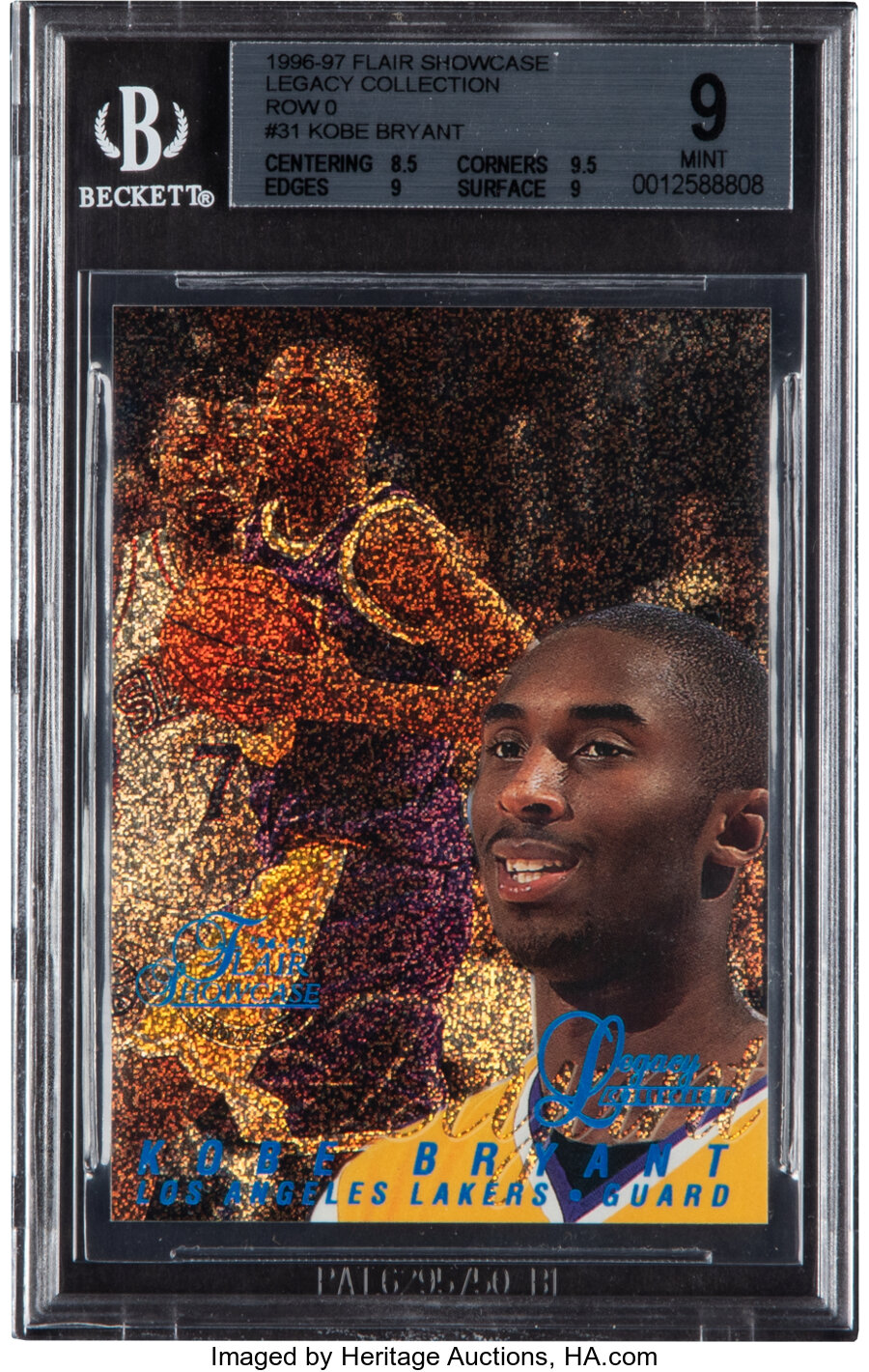 1996 Flair Showcase Legacy Collection Row 0 Kobe Bryant #31 BGS Mint 9 - Serial Numbered 126/150