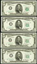Small Size:Federal Reserve Notes, Fr. 1963-A*; C*; K*; L* $5 1950B Federal Reserve Notes. Crisp
Uncirculated or Better.. ... (Total: 4 notes)