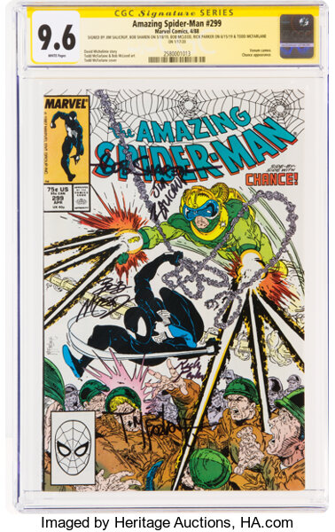 Modern Age (1980-Present):Superhero, The Amazing Spider-Man #299 Signature Series: Todd McFarlane and Others (Marvel, 1988) CGC NM+ 9.6 White pages....