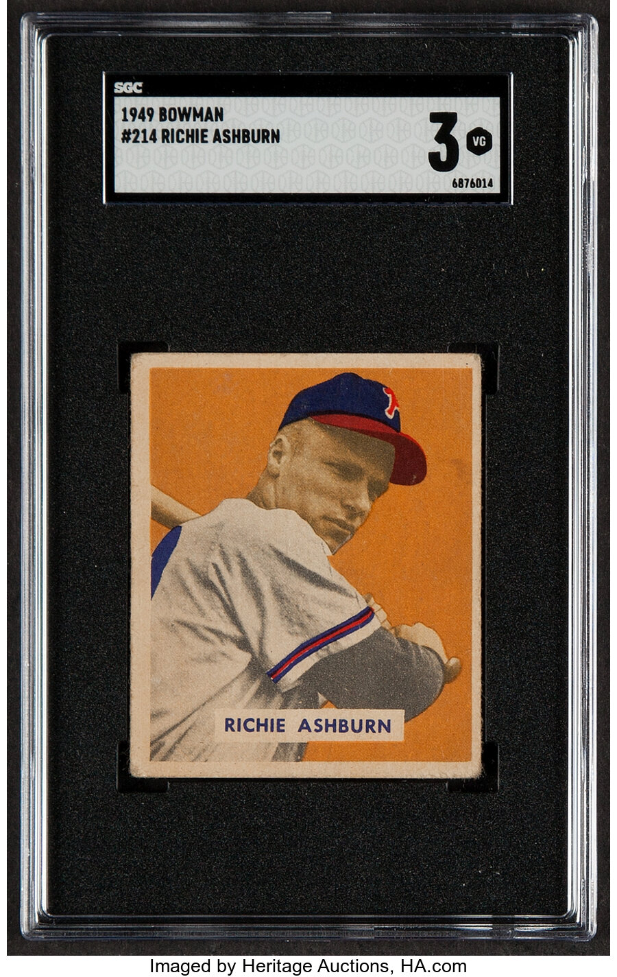 1949 Bowman Richie Ashburn #214 SGC VG 3