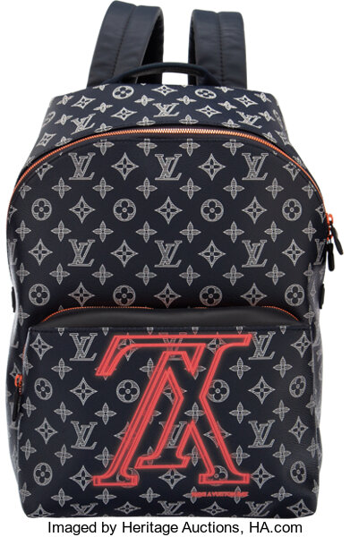 Pre-owned Louis Vuitton Apollo Backpack Monogram Upside Down Ink Navy