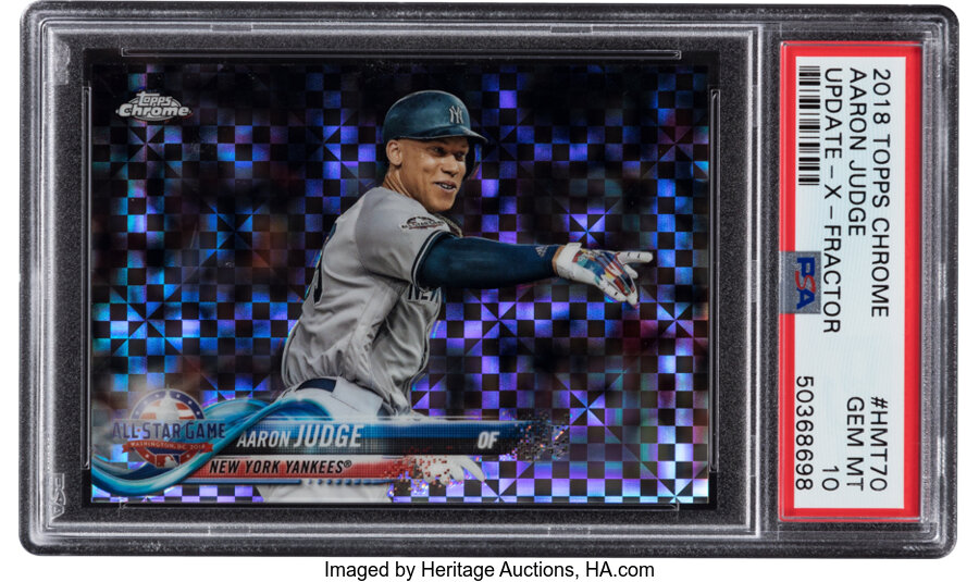 2018 Topps Chrome Update Aaron Judge X-Fractor #HMT70 PSA Gem Mint 10 - Serial Numbered 40/99