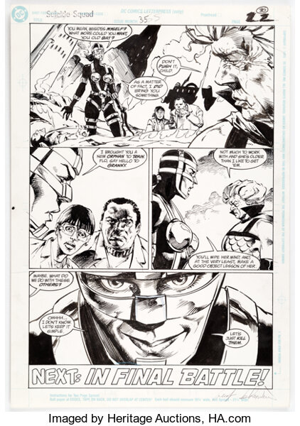 Original Comic Art, Luke McDonnell and Geof Isherwood Suicide Squad #35 Story Page 30 Original Art (DC, 1989).