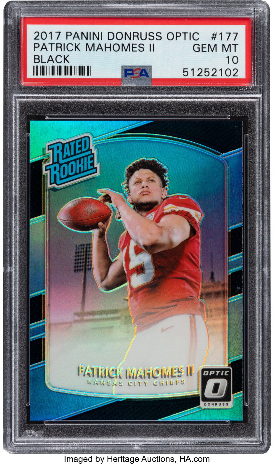 2017 Panini Donruss Optic Patrick Mahomes II (Black) #177 PSA Gem Mint 10 - #'d 20/25