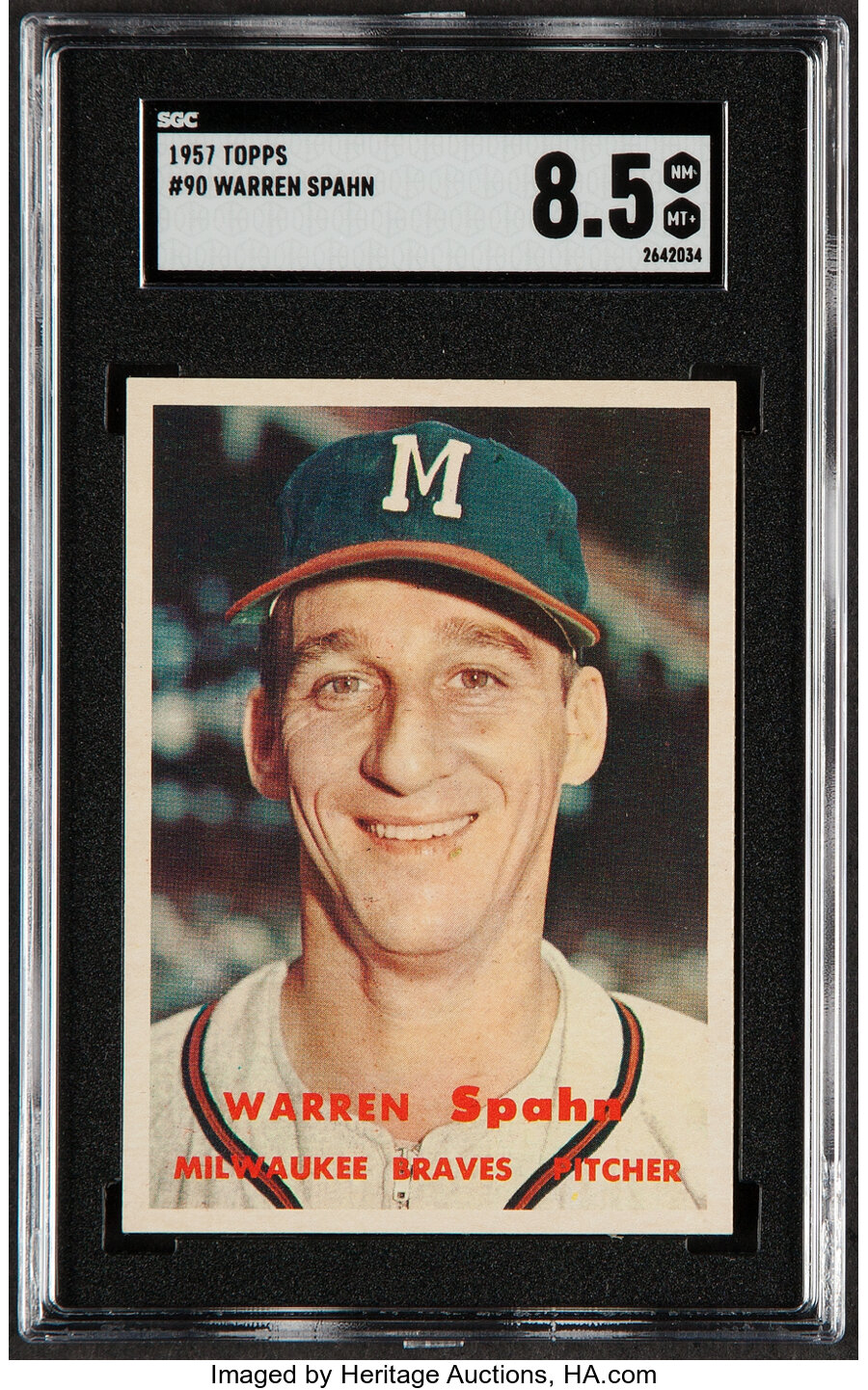 1957 Topps Warren Spahn #90 SGC NM/MT+ 8.5