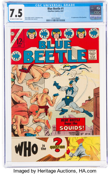 Silver Age (1956-1969):Superhero, Blue Beetle #1 (Charlton, 1967) CGC VF- 7.5 Off-white to white pages....