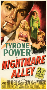 Nightmare Alley (20th Century Fox, 1947). Fine/Very Fine on Linen. Three Sheet (41" X 78")