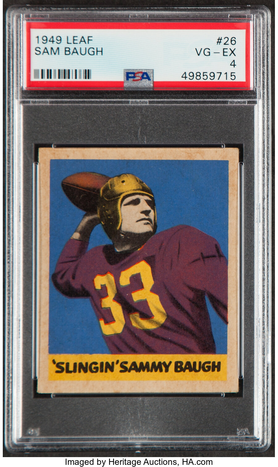 1949 Leaf Sammy Baugh #26 PSA VG-EX 4