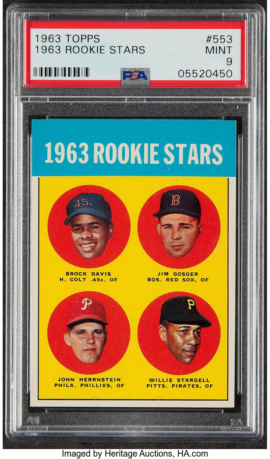 1963 Topps Willie Stargell - 1963 Rookie Stars #553 PSA Mint 9
