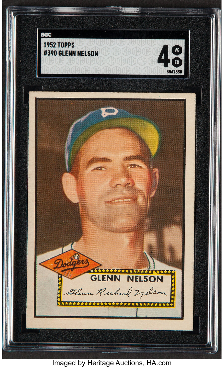1952 Topps Glenn Nelson #390 SGC VG/EX 4