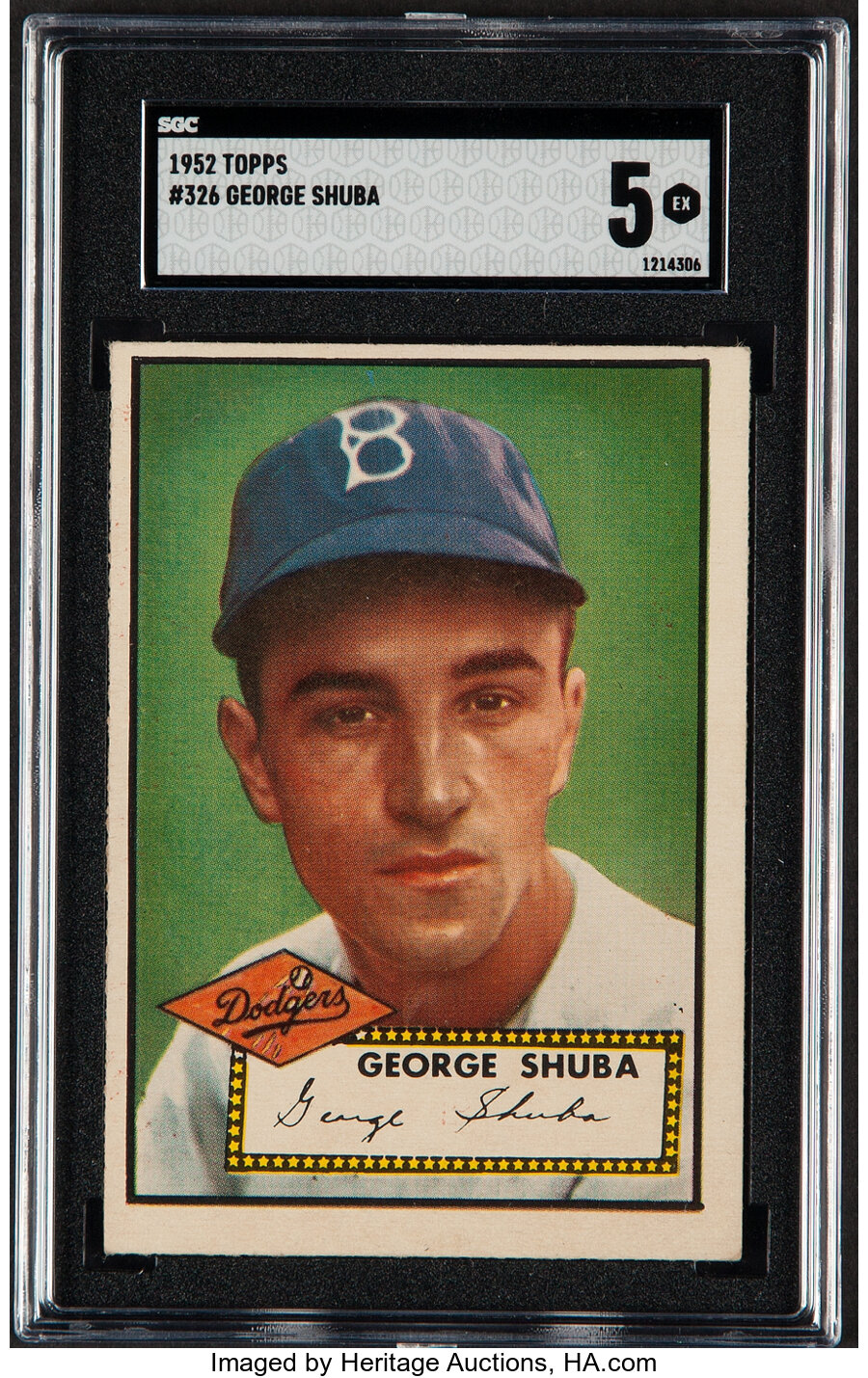 1952 Topps George Shuba #326 SGC EX 5