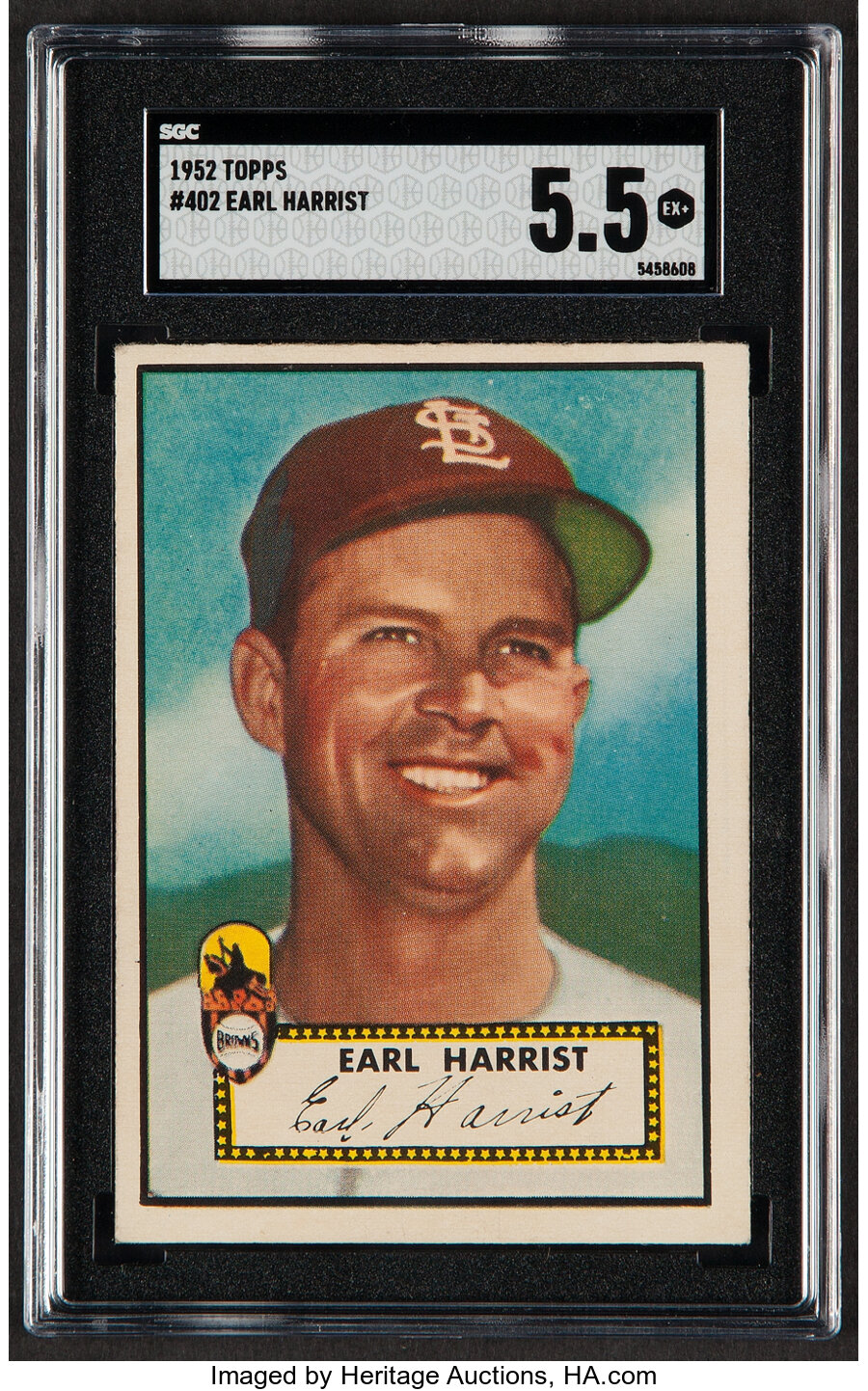 1952 Topps Earl Harrist #402 SGC EX+ 5.5