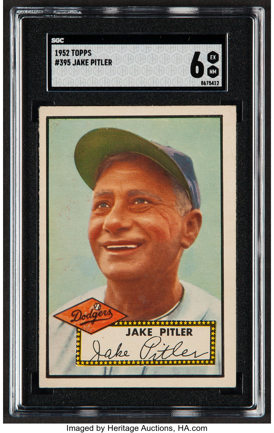 1952 Topps Jake Pitler #395 SGC EX/NM 6
