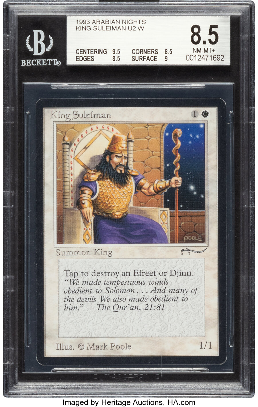 Magic: The Gathering King Suleiman Arabian Nights Edition BGS 8.5 (Wizards of the Coast, 1993)
