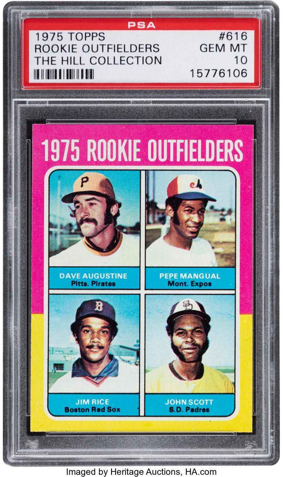 1975 Topps Jim Rice - 1975 Rookie Outfielders #616 PSA Gem Mint 10 - Pop Seven