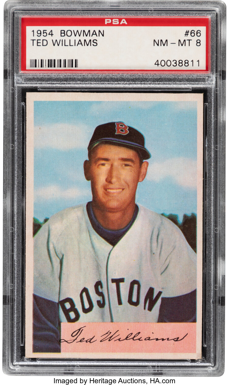 1954 Bowman Ted Williams #66 PSA NM-MT 8 - Only Four Higher