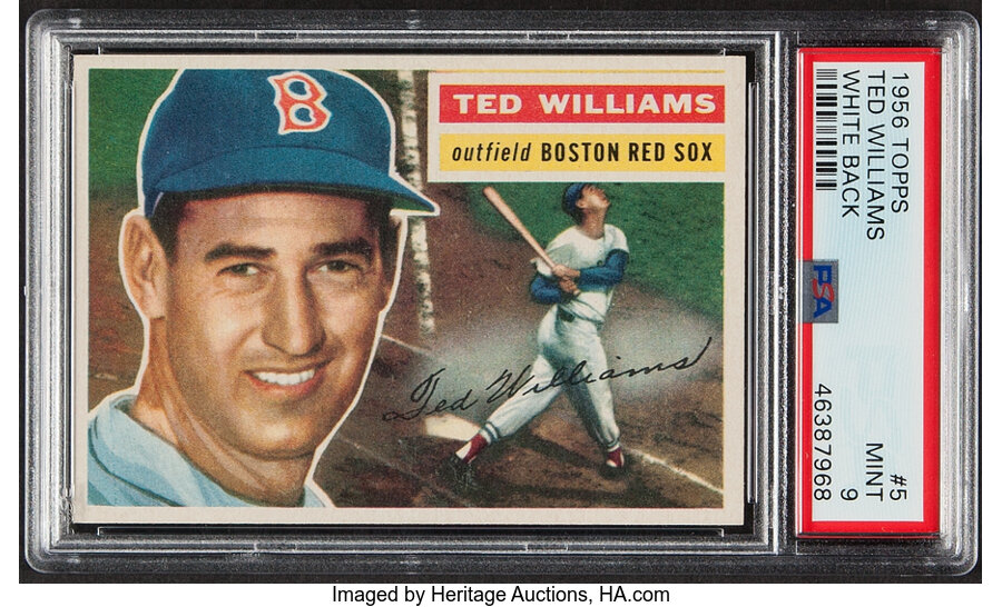 1956 Topps Ted Williams (White Back) #5 PSA Mint 9 - Only One Higher