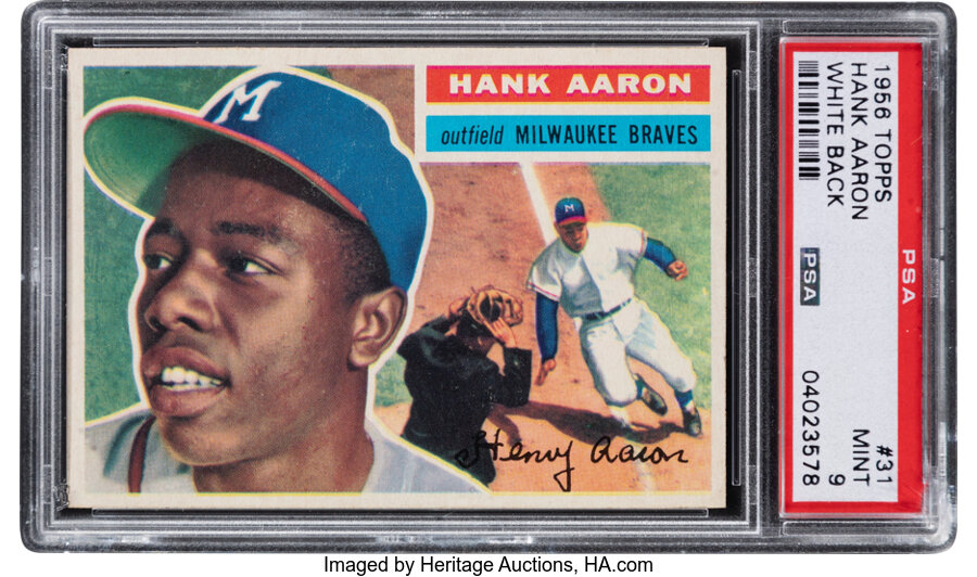 1956 Topps Hank Aaron (White Back) #31 PSA Mint 9 - None Higher