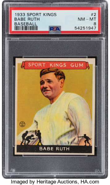 Baseball Cards:Singles (1930-1939), 1933 Sport Kings Babe Ruth #2 PSA NM-MT 8--Only Three Superior!...