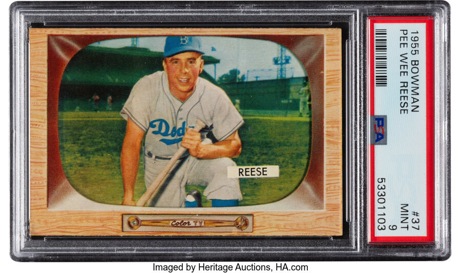1955 Bowman Pee Wee Reese #37 PSA Mint 9 - Pop Four, None Higher